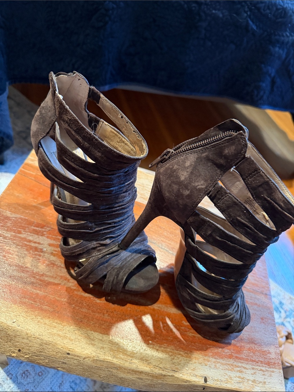 BCBG Women's Strappy High Heel Sandals in Dark Brown